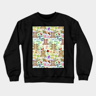 Teddy Picnic - Teddy Bears with Fruit, Veggies, and Sweet Treats Pattern for Kids Crewneck Sweatshirt